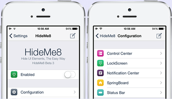 HideMe8 App UI